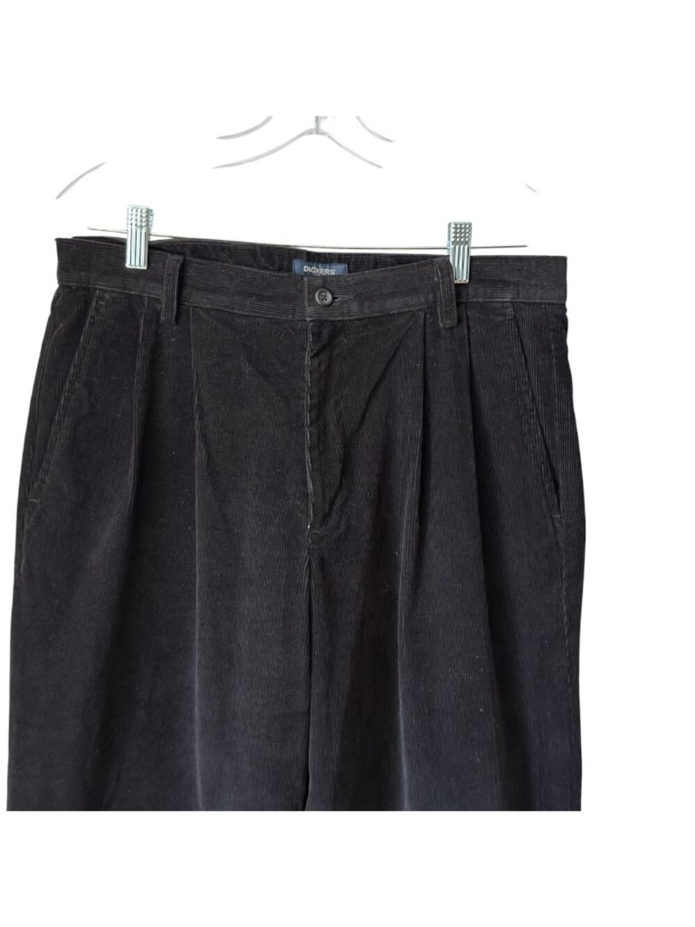 Men Dockers Corduroy Pants 32 x 30 Pleated Black Vtg 90's Y2K Straight Relaxed